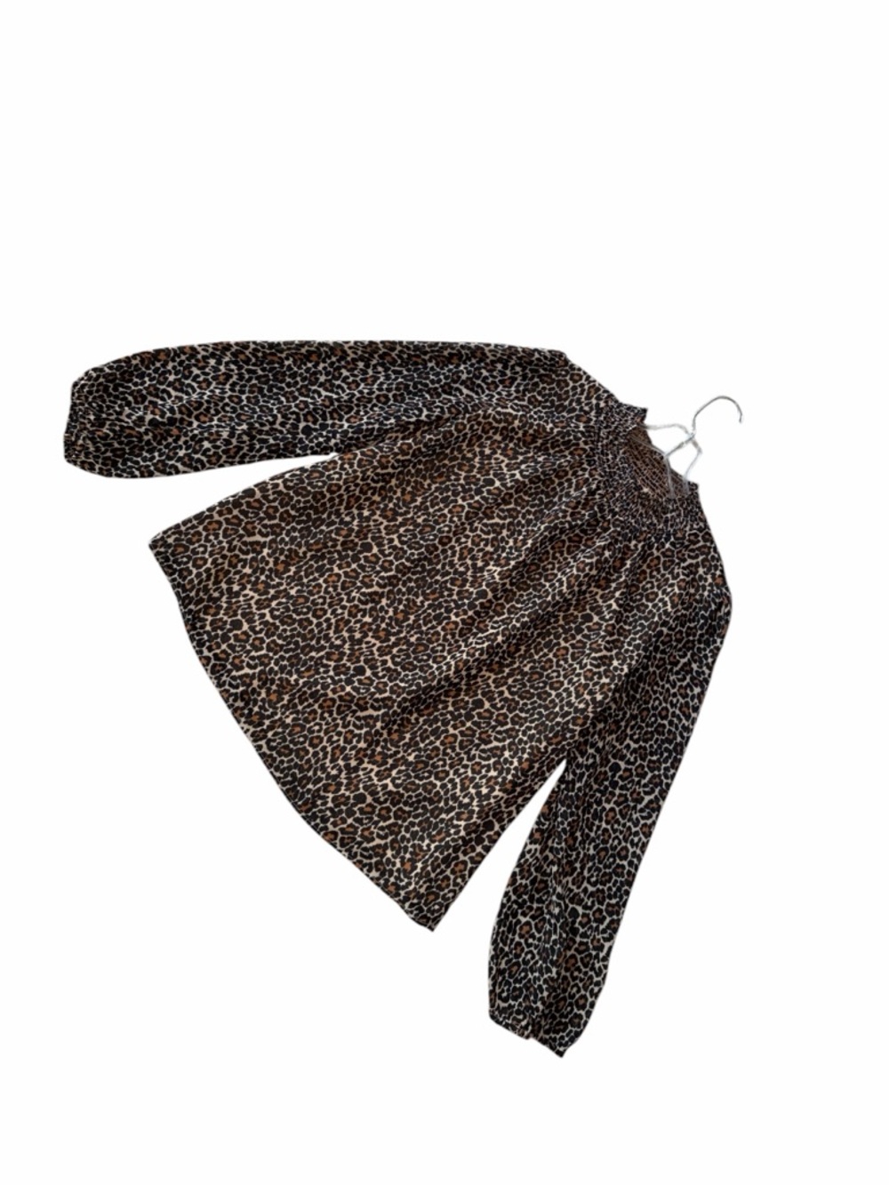 J. Crew Leopard Print Smocked Neck Blouse size Small - Picture 3 of 7